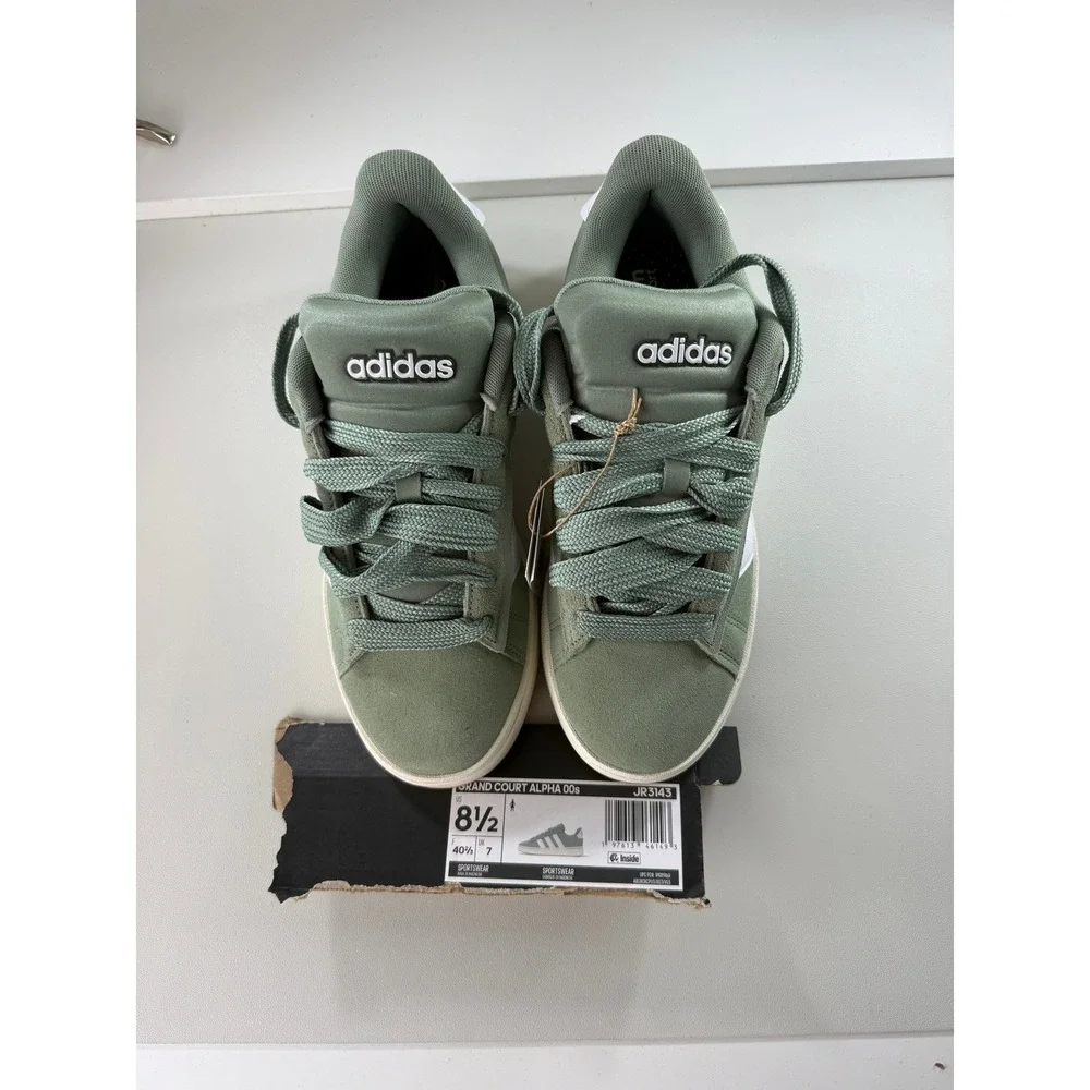 Adidas Grand Court Alpha 00s Cloudfoam Womens Matcha Suede Sneakers Size 8.5 NIB